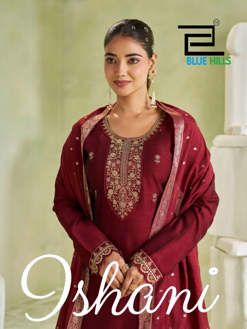 Blue Hills Ishani Vichitra Embroidered Kurti With Bottom Dupatta Wholesale