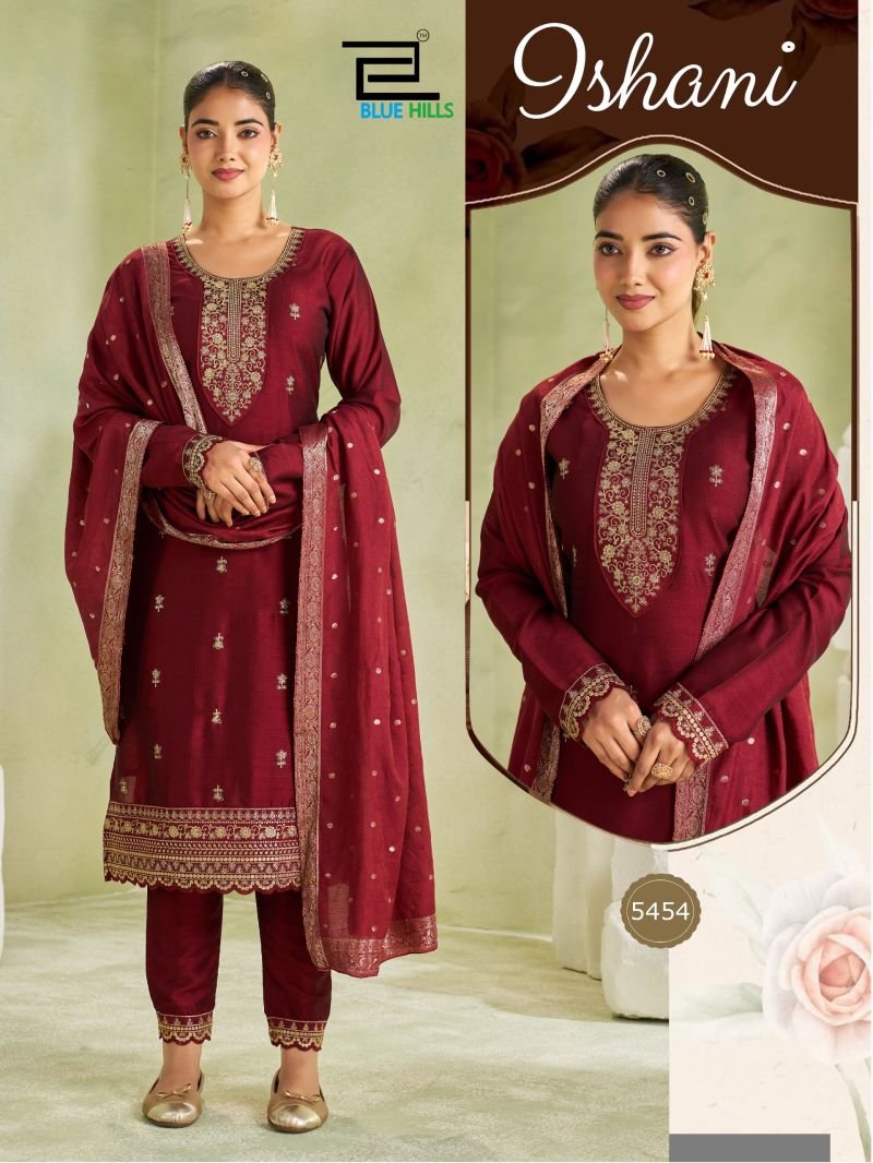Launching Blue Hills Ishani Vichitra Embroidered Kurti With Bottom Dupatta Wholesale 2026