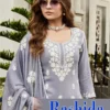 Blue Hills Rashida Rayon Thread Work Kurti With Bottom Dupatta Wholesale