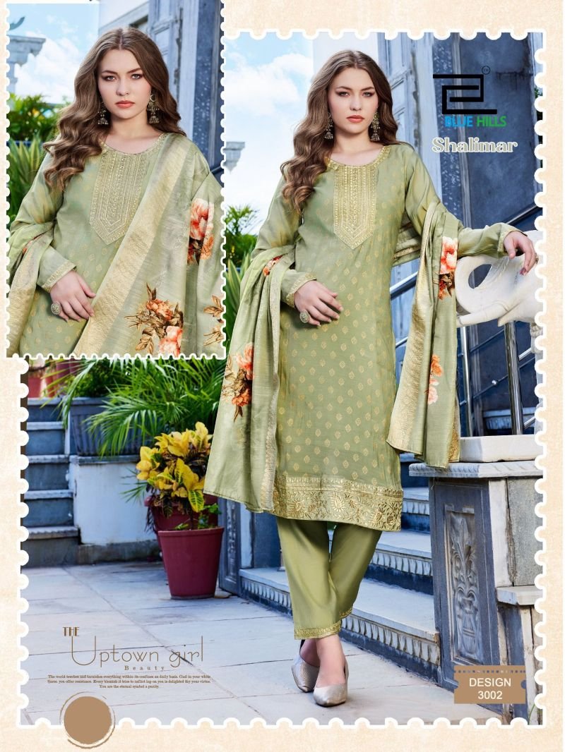 Latest Blue Hills Shalimar Plus Size Mul Chanderi Foil Printed Kurti With Pant Dupatta Wholesale 2026