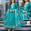 Stylish Blue Hills Zubeida Mul Chanderi Foil Print Sequence Work Kurti With Bottom Dupatta Wholesale 2026
