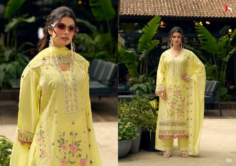 Deepsy Elaf Exclusive Cotton Dupatta Lawn Cotton Patch Embroidered Salwar Kameez Wholesale