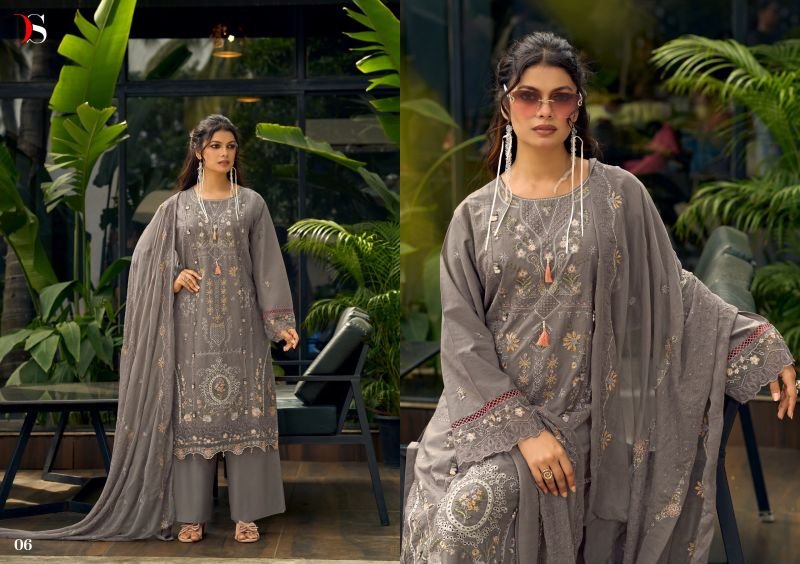Deepsy Elaf Exclusive Cotton Dupatta Lawn Cotton Patch Embroidered Salwar Kameez Wholesale
