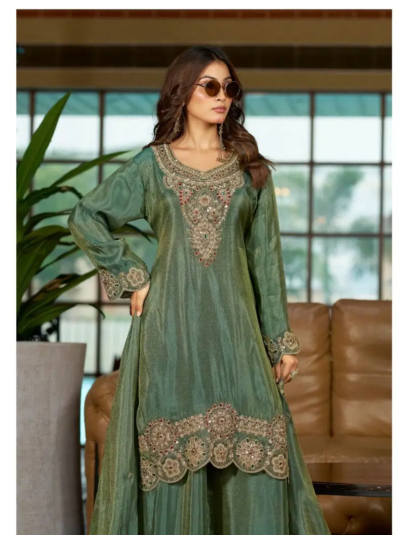 Deepsy D 3505 A To D Readymade Viscose Tissue Silk Beats Work Salwar Kameez Wholesale