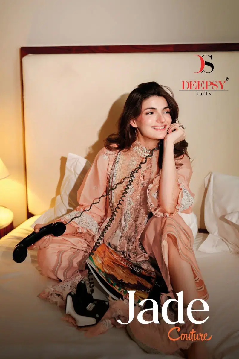 Deepsy Jade Couture Chiffon Dupatta Lawn Cotton Patch Embroidered Salwar Kameez Wholesale