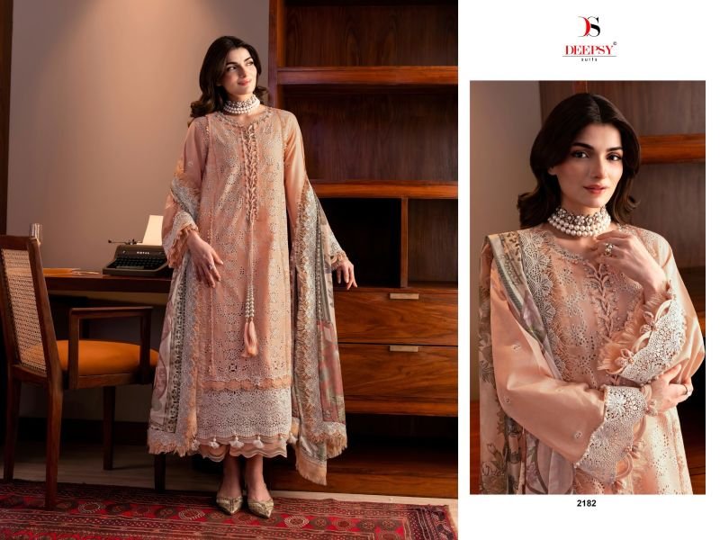 Deepsy Jade Couture Chiffon Dupatta Lawn Cotton Patch Embroidered Salwar Kameez Wholesale