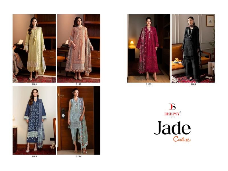 Deepsy Jade Couture Chiffon Dupatta Lawn Cotton Patch Embroidered Salwar Kameez Wholesale