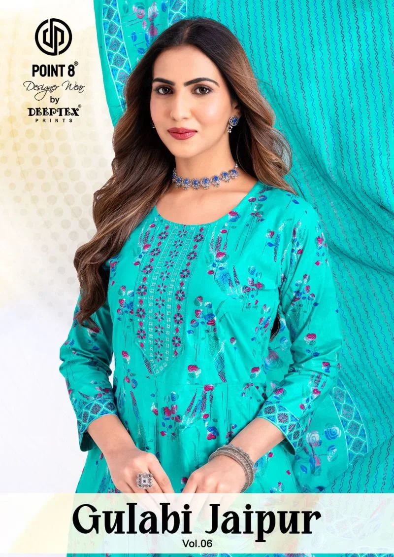Deeptex Gulabi Jaipur Vol 6 Readymade Cotton Anarkali Style Kurti Set Wholesale