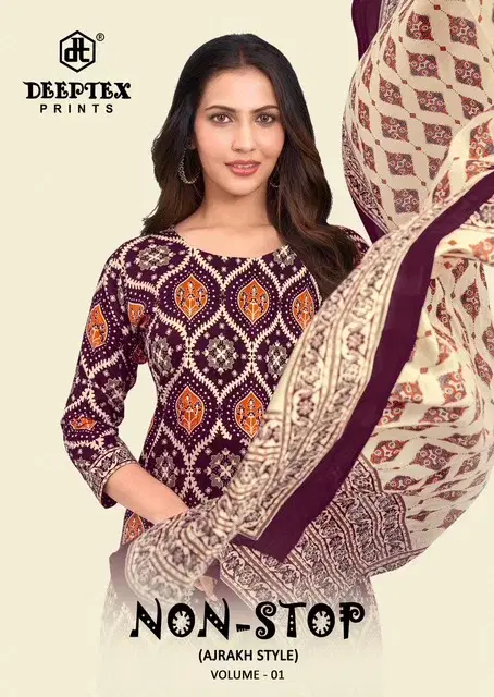 Deeptex Non Stop Ajrakh Vol 1 Cotton Printed Dress Material Wholesale