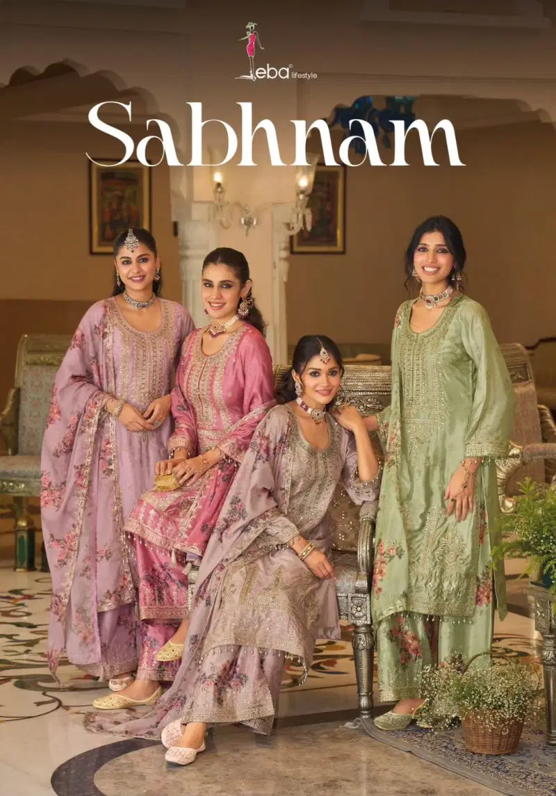 Eba Sabhnam Chinon Heavy Embroiderey Work Salwar Kameez Wholesale