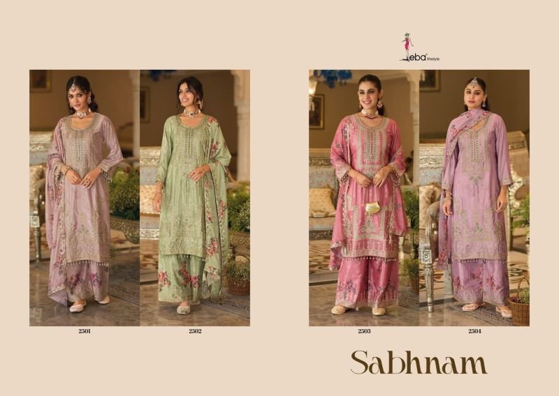 Stylish Eba Sabhnam Chinon Heavy Embroiderey Work Salwar Kameez Wholesale 2026