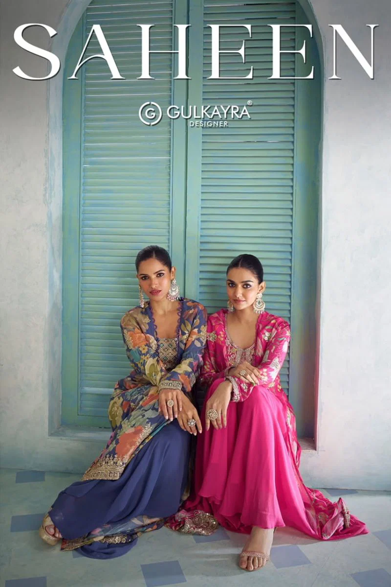 Gulkayra Saheen Chinon Digital Print Embroidered Indo Western Collection Wholesale