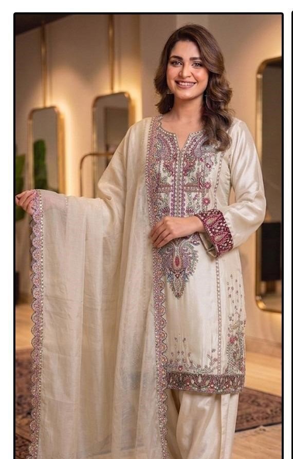 Hoor Tex 953 A To C Rayon Satin Embroidered Salwar Kameez Wholesale