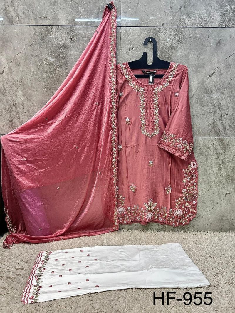 Buy Hoor Tex 955 A To D Rayon Satin Embroidered Salwar Kameez Wholesale 2026