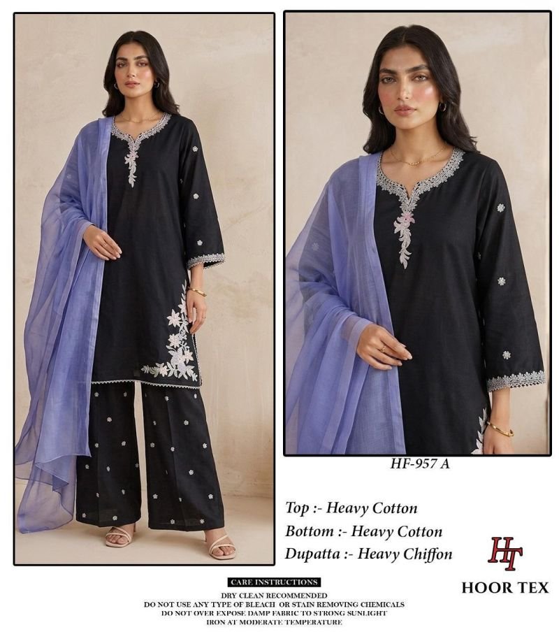 Stylish Hoor Tex 957 A And B Cotton Embroidered Salwar Kameez Collection Wholesale 2026