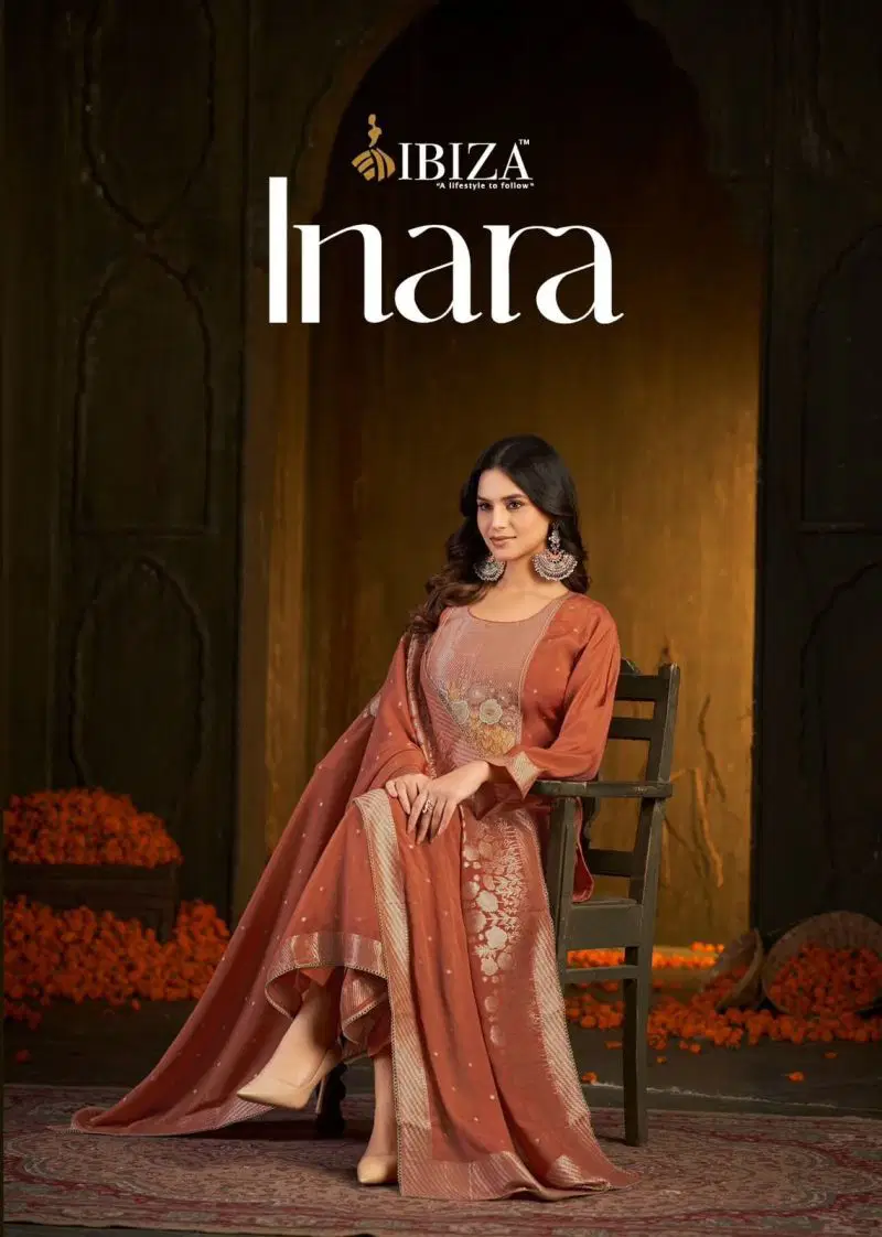 Ibiza Inara Banarasi Silk Jacquard Handwork Designer Salwar Kameez Collection Wholesale