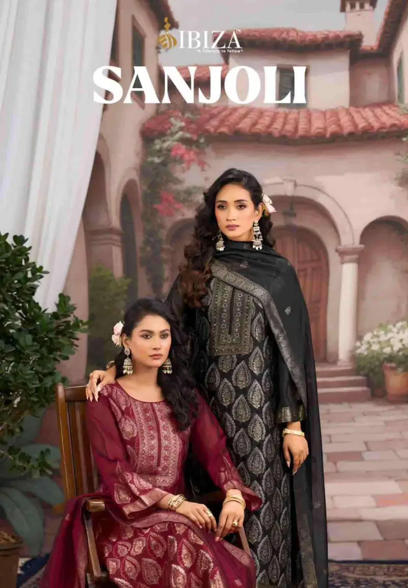 Ibiza Sanjoli Banglory Silk Jacquard Handwork Salwar Kameez Collection Wholesale