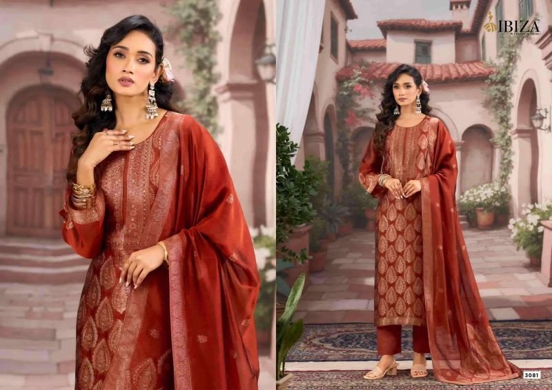 Ibiza Sanjoli Banglory Silk Jacquard Handwork Salwar Kameez Collection Wholesale