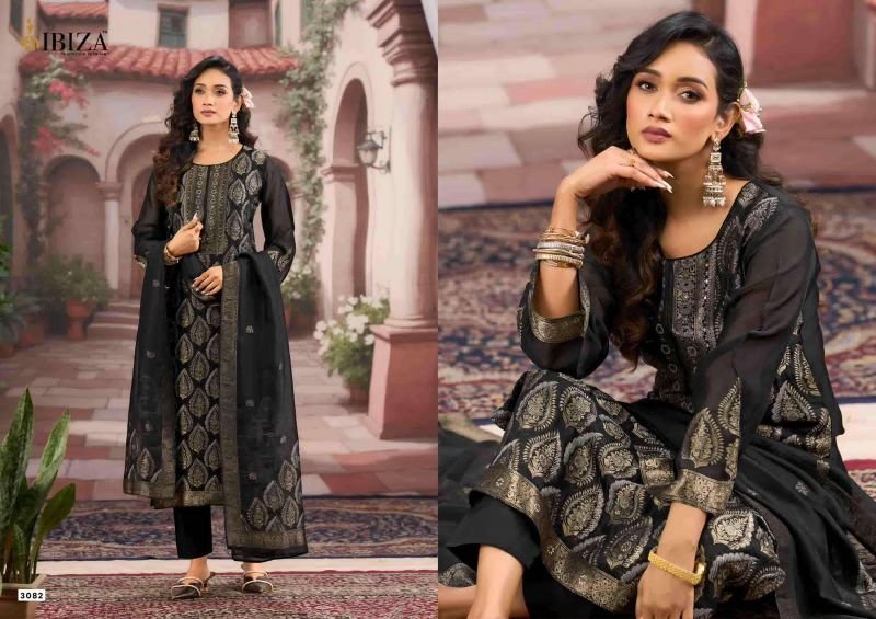 Ibiza Sanjoli Banglory Silk Jacquard Handwork Salwar Kameez Collection Wholesale
