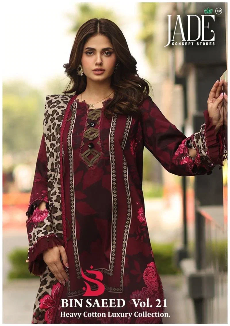 Jade Bin Saeed Vol 21 Readymade Cotton Karachi Kurti Set Wholesale