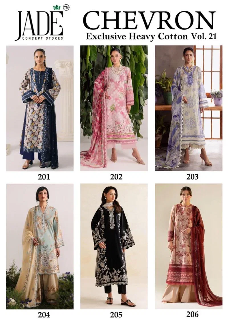 Beautiful Jade Chevron Vol 21 Cotton Printed Karachi Dress Material Wholesale 2026
