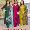 Kadlee Trisha Rayon Weaving Thread And Hand Work Kurti With Bottom Dupatta Collection Wholesale