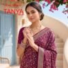 Kashvi Tanya Vol 6 Dull Moss Viscose Border Printed Saree Collection Wholesale