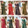Kashvi Tanya Vol 6 Dull Moss Viscose Border Printed Saree Collection Wholesale