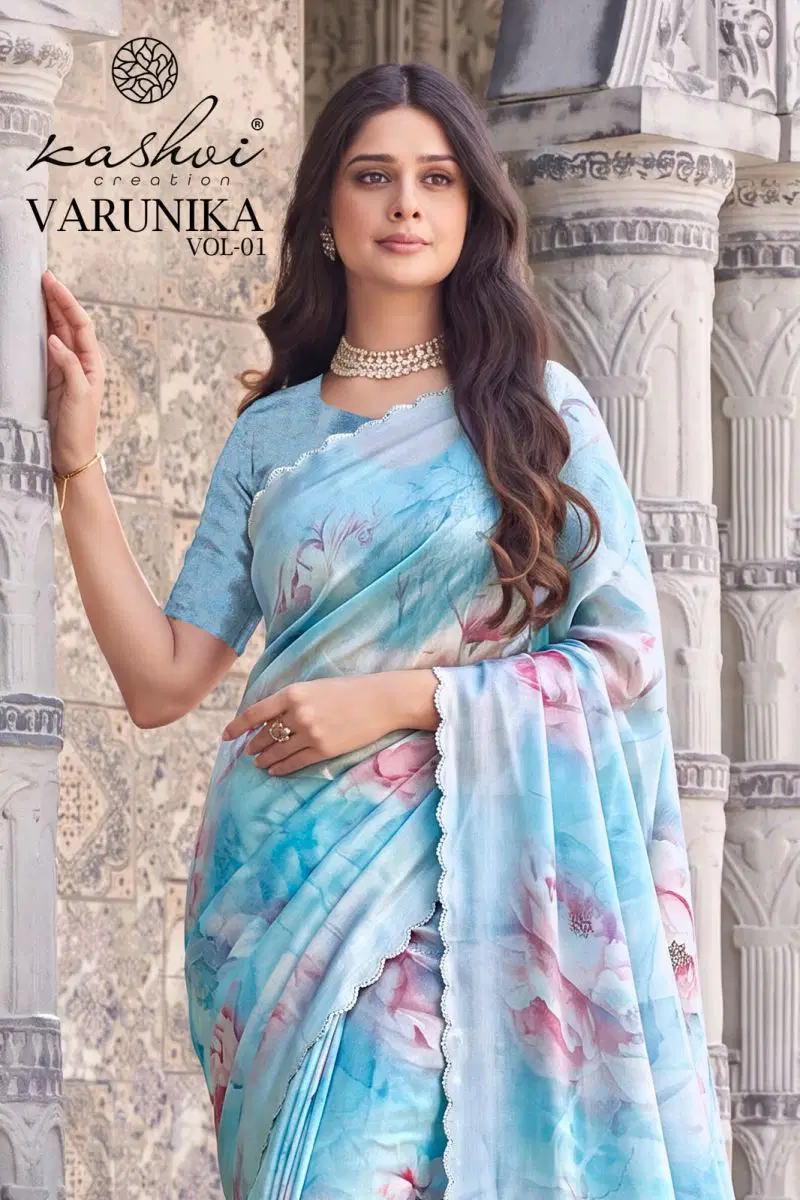 Kashvi Varunika Vol 1 Tesla Digital Printed Saree Collection Wholesale