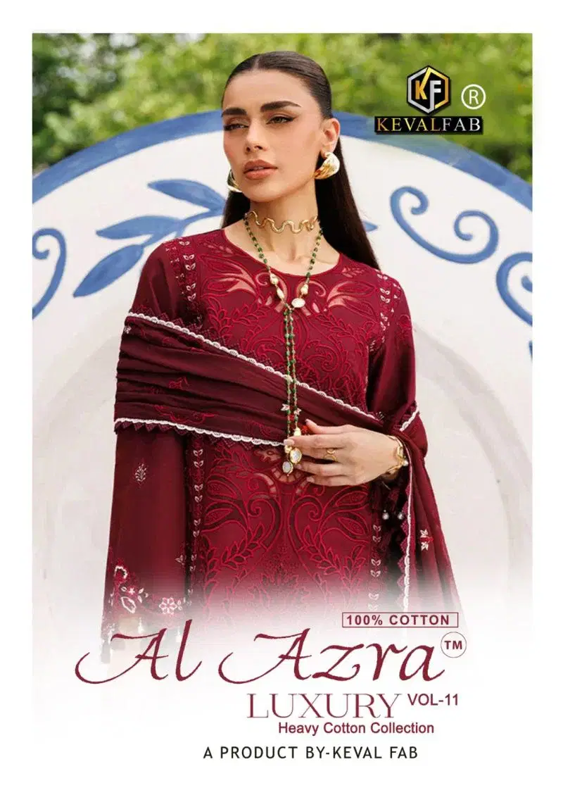 Keval Al Azra Vol 11 Lawn Cotton Karachi Dress Material Wholesale