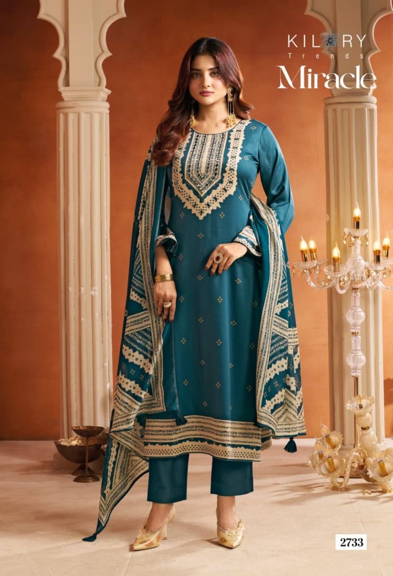 Latest Kilory Miracle Gaji Silk Digital Foil Print Mirror Handwork Salwar Kameez Collection Wholesale 2026