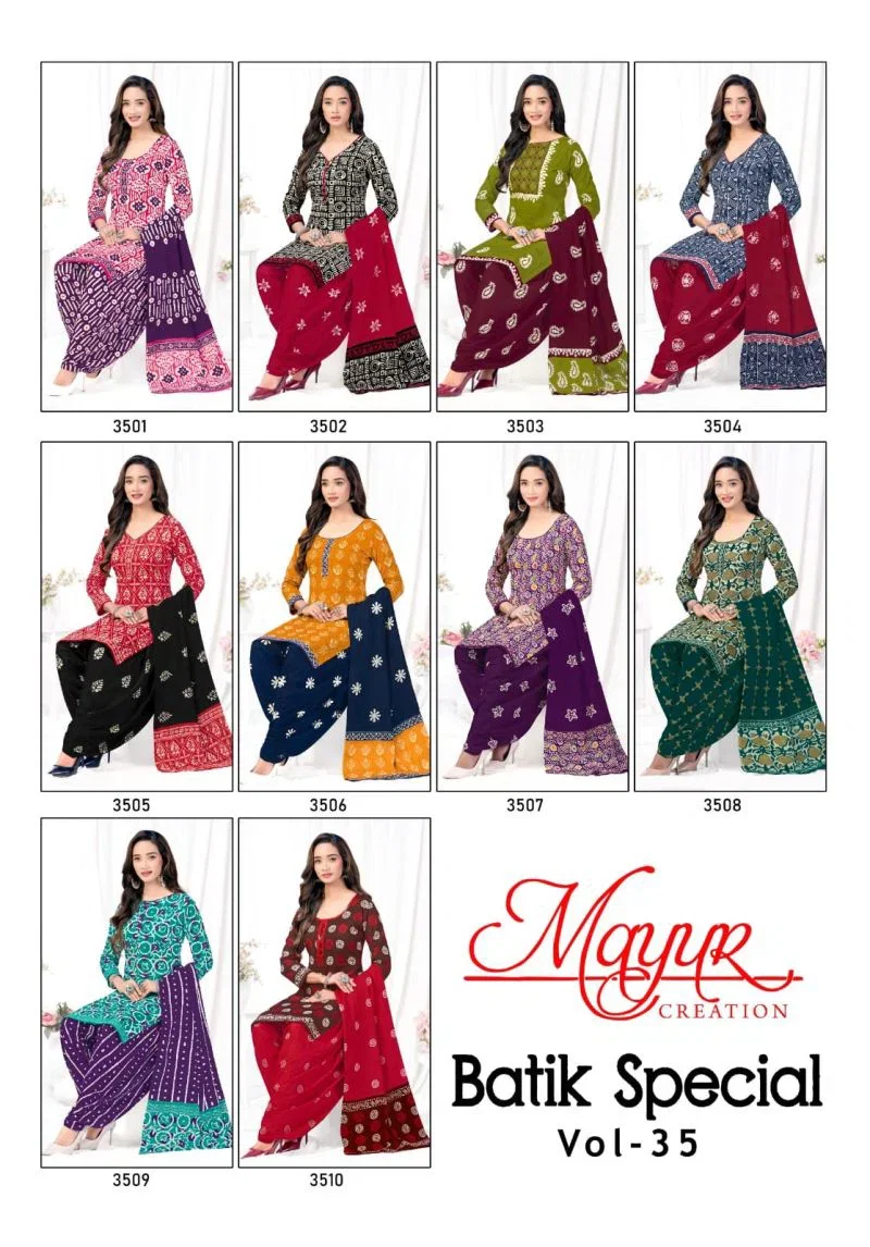 Mayur Batik Vol 35 Pure Cotton Printed Fancy Dress Material Wholesale
