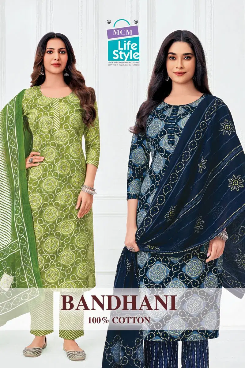 Mcm Bandhani Vol 1 Readymade Pure Cotton Kurti Pant With Dupatta Wholesale