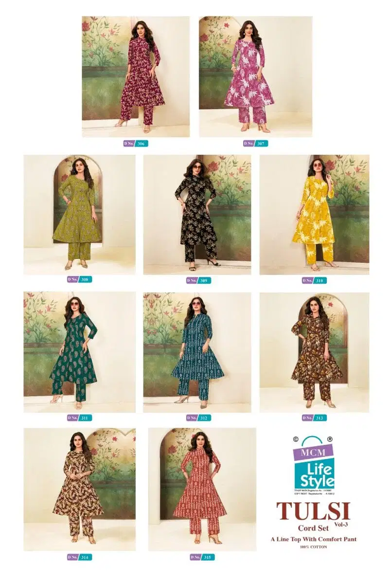 Launching Mcm Tulsi Vol 3 Cotton Printed A Line Kurti With Bottom Collection Wholesale 2026