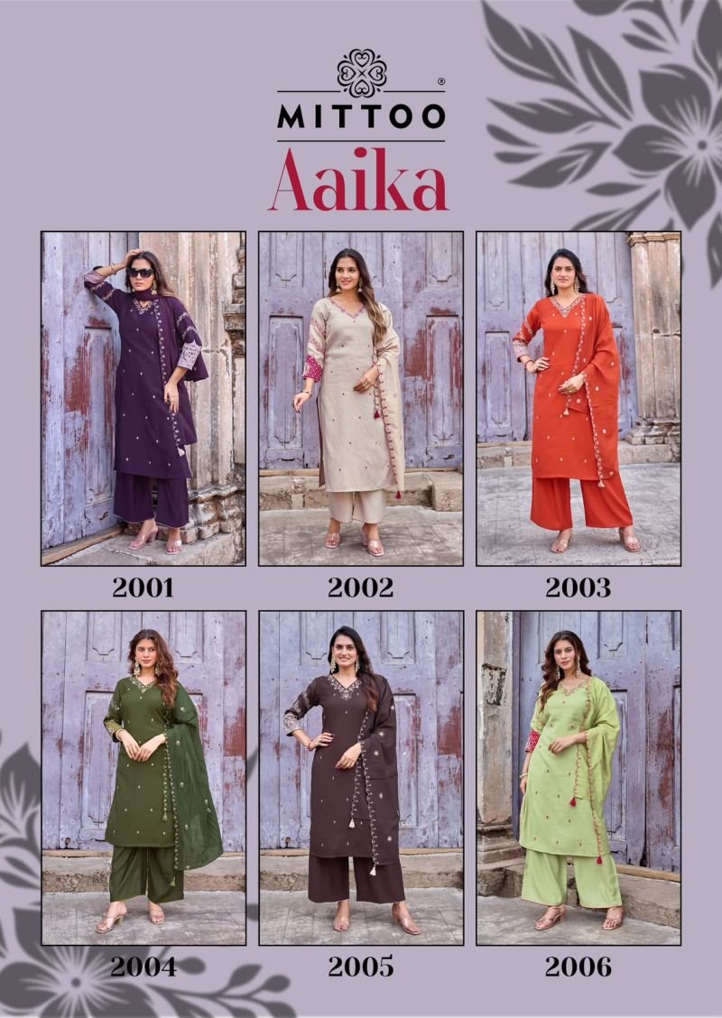 Launching Mittoo Aaika Viscose Weaving Kurti With Pant Dupatta Collection Wholesale 2026