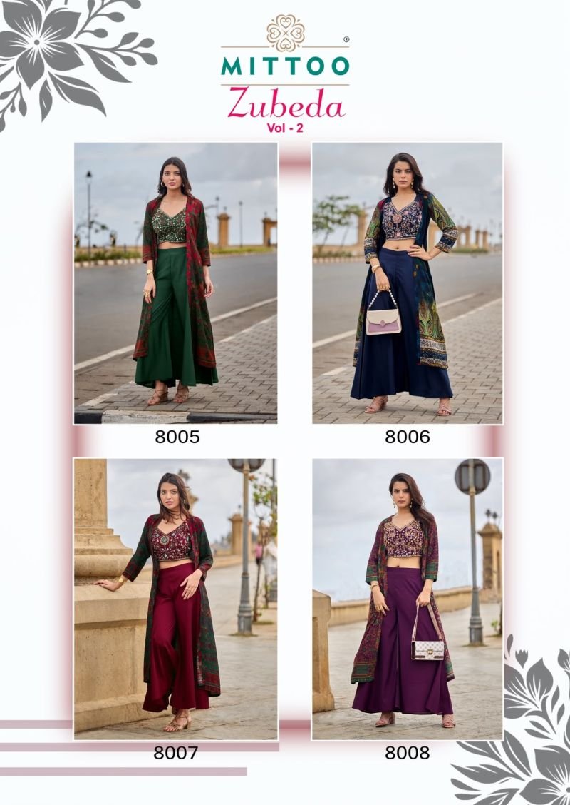 Beautiful Mittoo Zubeda Vol 2 Roman Silk Thread And Hand Work Blouse With Shrug Bottom Collection Wholesale 2026