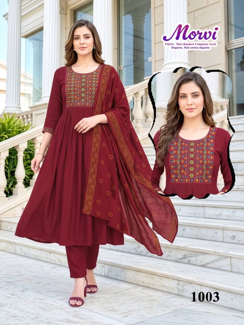 Beautiful Morvi D No 1001 To 06 Mul Chanderi Kurti With Bottom Dupatta Wholesale 2026