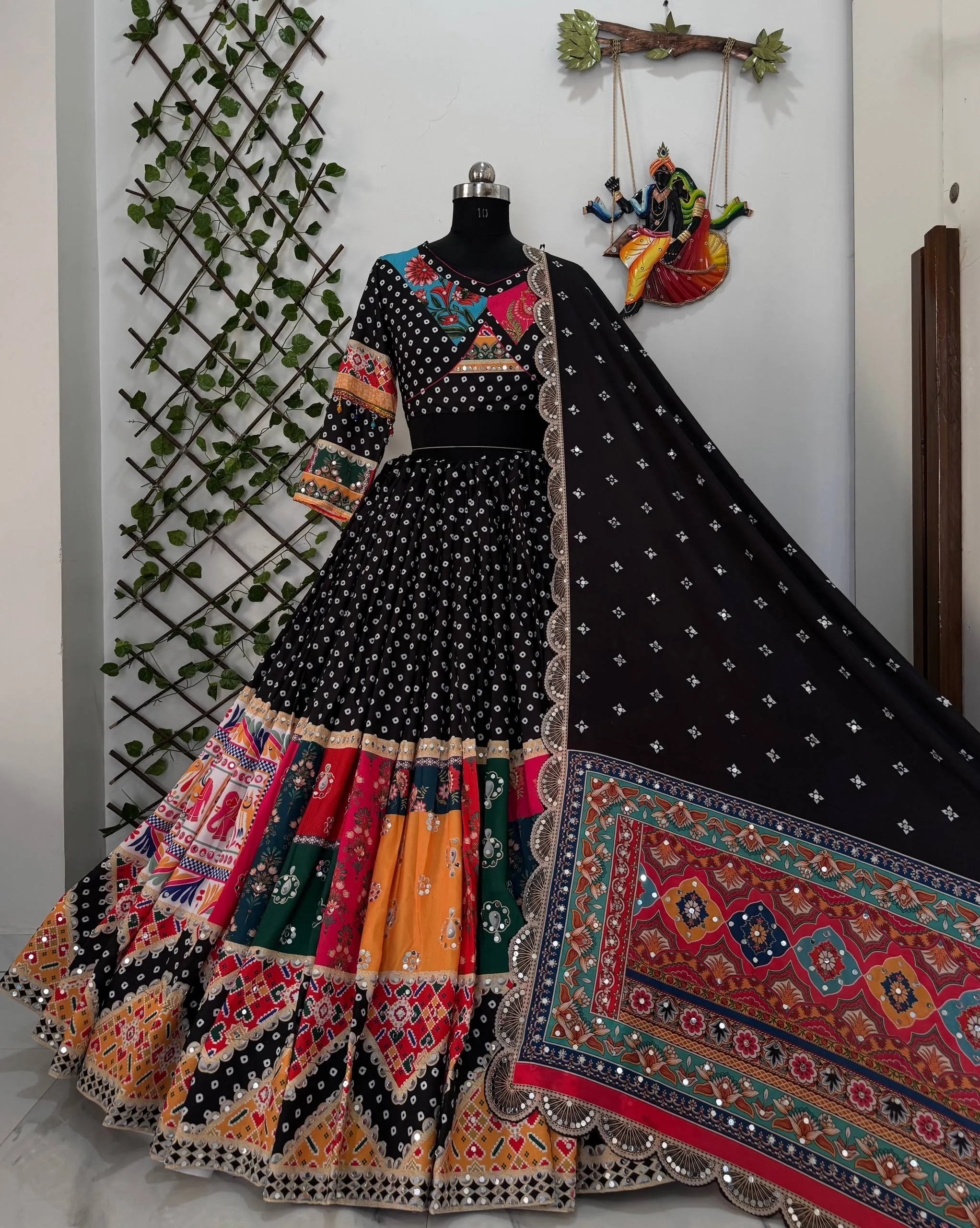 Latest C585 139 Muslin Cotton Real Mirror Work Navratri Special Chaniya Choli Wholesale 2026