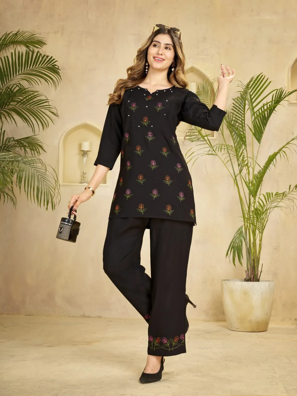 Stylish Lila 158 Heavy Rayon With Multi Embroidery Hand Work Co Ord Set Wholesale 2026