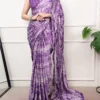 WMN 7403 Satin Silk and Mirror Work Border Saree Wholesale
