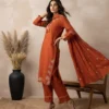 Shiv 3017 Pure Cotton Embroidered Kurta Pant Dupatta Set Wholesale