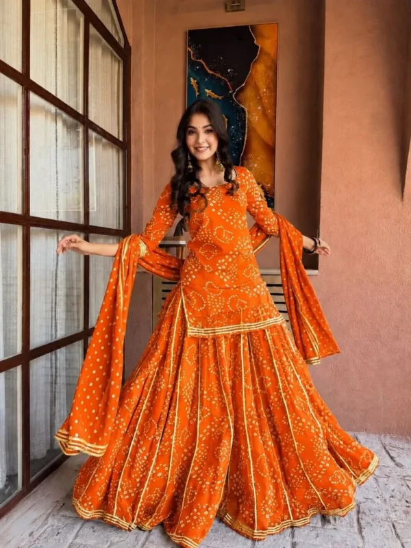 Beautiful Madhuri 271 Georgette Bandhani With Heavy Gotta Patti less Indo Western Wholesale 2026