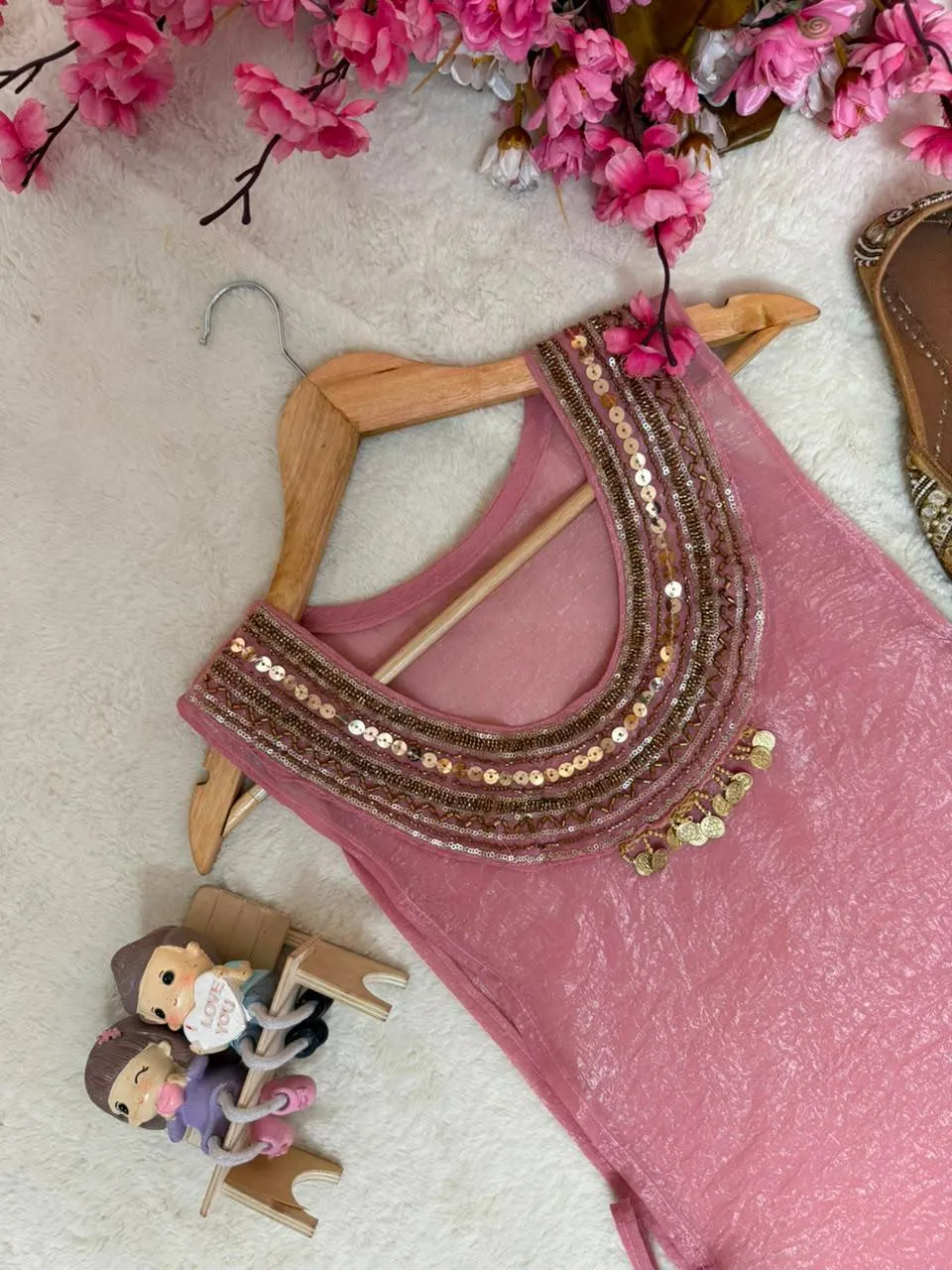 Beautiful C585 244 Gold Crush Fully Beads & Siquence Work Kurti Koti Plazzo Set Wholesale 2026