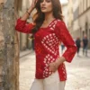 WMN 7403 Cotton Bandhani and Fancy Short Top Wholesale