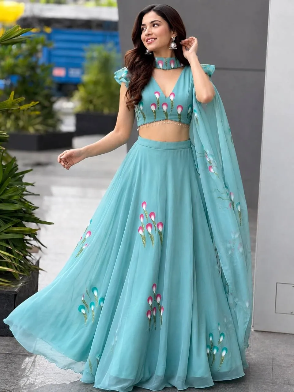 SWT 345 Georgette Indo Western Wholesale Supplier