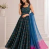 SWT 346 Pure Jimmy Organza Silk Anarkali Gown Dupatta Set Wholesale Surat
