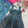 SWT 346 Pure Jimmy Organza Silk Anarkali Gown Dupatta Set Wholesale Surat