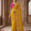 Kusum 902 Pure Georgette Embroidery Work Saree Wholesale Supplier