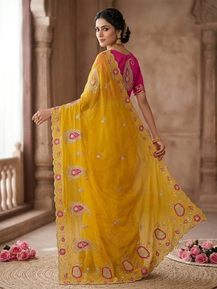 Stylish Kusum 902 Pure Georgette Embroidery Work Saree Wholesale Supplier 2026