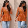 SS2016 Cotton Style V Neck Short Kurti Wholesale Supplier